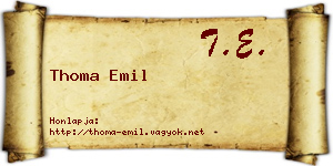 Thoma Emil névjegykártya